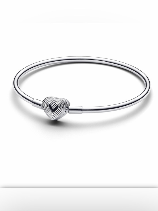 Pandora Jewelry - NWT Pandora Polished Silver Heart Bangle Bracelet